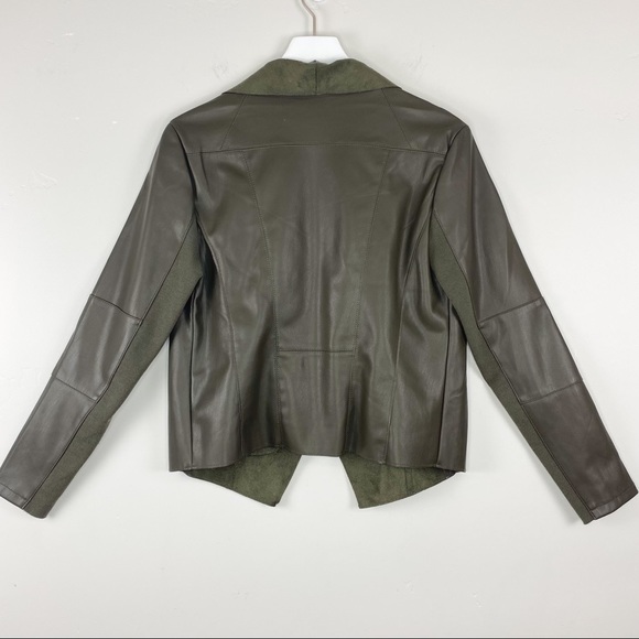 Bagatelle Open Front Green Faux Leather Jacket Size Medium - Picture 5 of 5